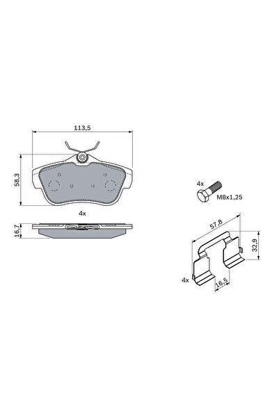 Bosch Σετ τακάκια φρένων, δισκόφρενα 0986494192 Citron Jumpy Ii/Jumpy Ii Αμάξ...