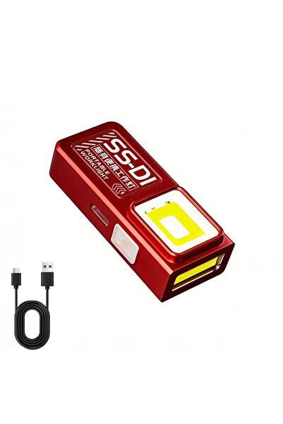 Choice3 Red 1PC Powerful Mini COB LED Keychain Flashlight USB C Rechargeable ...
