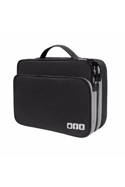 Choice Black Portable USB Data Line Charger Storage Bag Travel Multi Layer Ca...