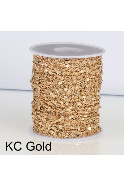 Choice Length 2meters KC Gold Color 2 Meters Sequins O-word Chain Disc Copper...