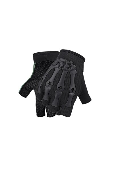 Choice Black Tactical Riding Fingerless Gloves Non-slip Half Finger Gloves fo...