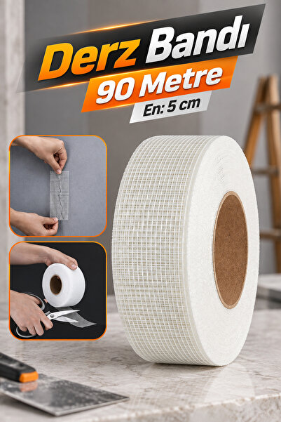 NZB 90 Metre Yapışkanlı Derz Bandı İç Dış Cephe Sıva Filesi 5 cm Tamir Sıvası...