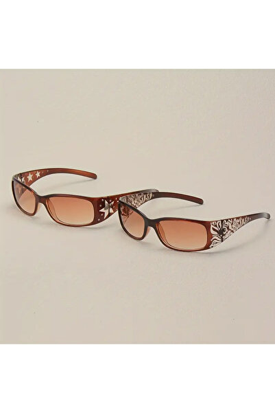 Choice C2 2PCS Retro Style Pattern Star Decoration Y2K Fashion Women's Sungla...