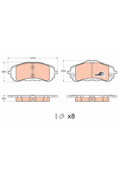TRW Brake Pad Set, disc brake GDB2044