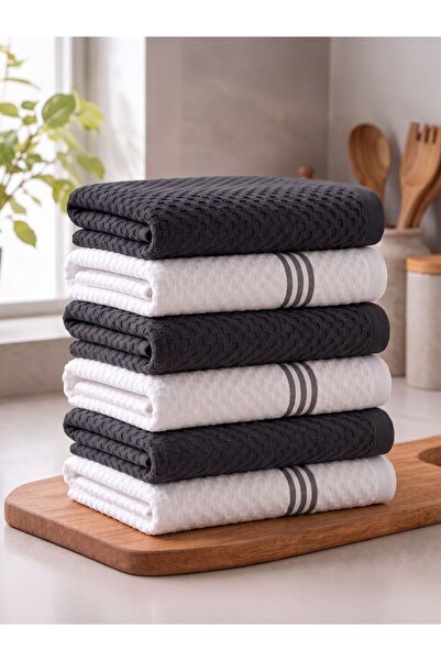 Donetella 100% Cotton Kitchen Towels - Pack of 6 | 38x64 cm | 400 GSM | Highl...