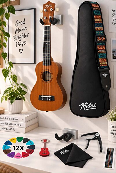 Midex Ukx-233m Kahverengi Concert Ukulele (ASKI ÇANTA PENA)