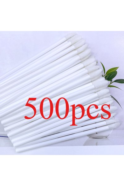 choice2 500 قطعة بيضاء، 50/500 قطعة، فرشاة شفاه للاستخدام مرة واحدة، فرشاة مك...