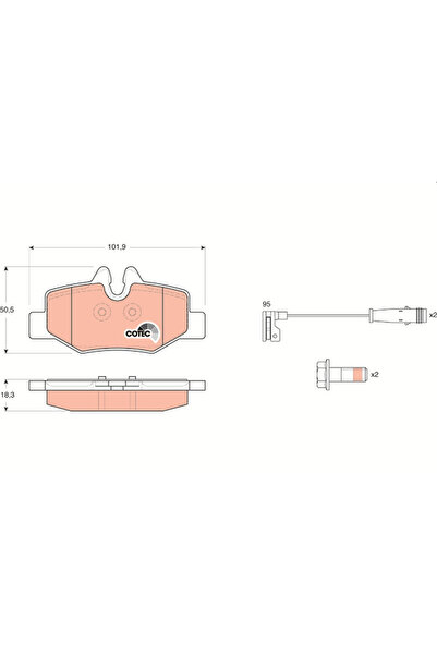 TRW Brake Pad Set, disc brake GDB1601