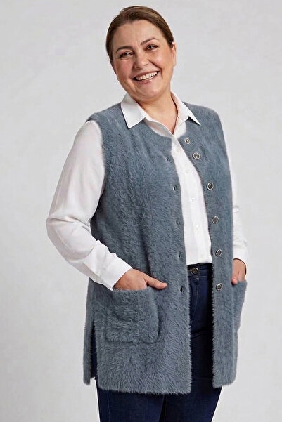 Laden Flexible and Soft Textured Lycra Winter Knitwear Mother's Vest with But...