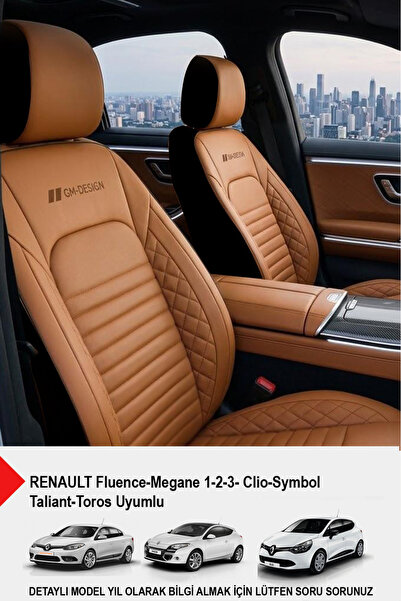 GM-DESIGN İstanbul Serisi Deri Oto Koltuk Kılıfı (RENAULT Fluence-Megan 1-2-3...