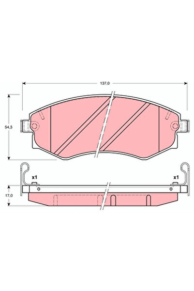 TRW Σετ τακάκια φρένων, δισκόφρενα Gdb3169 Hyundai Coupe I/Elantra Iii/Elantr...