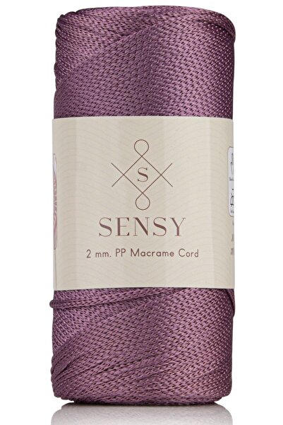 SENSY 2 Mm - 200 gr Polyester Macrame Thread, Plum 230 M Polyester Macrame Th...