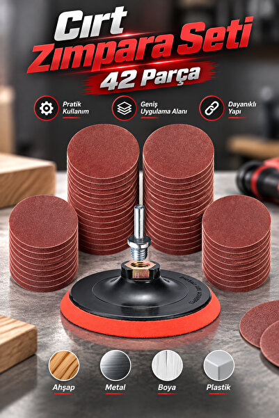 NZB 42 Parça 115 Mm Cırt Zımpara Seti + Matkap Aparatı