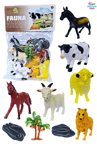 Brother Toys 6'lı Çiftlik Hayvanları Koyun İnek Köpek At Oyuncak