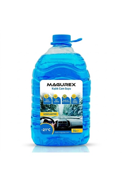 MAGUREX Kışlık Cam Suyu -21°C Antifrizli Kışlık Cam Suyu 5 L - Özel Parfümlü ...