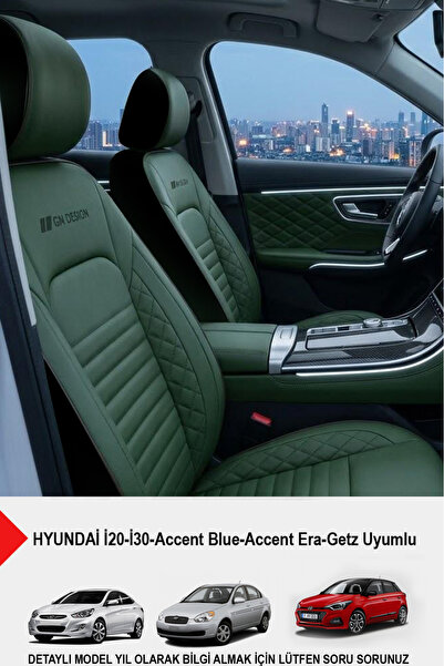 GM-DESIGN İstanbul Serisi Deri Oto Koltuk Kılıfı (HYUNDAİ İ20-İ30-Accent-Blue...