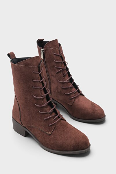 Capone Outfitters Carolie Lace-Up Side Zipper Mid-Heeled Women's Casual Boots