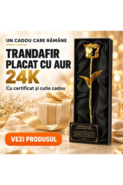 MIKAMAX Trandafir placat cu aur de 24k