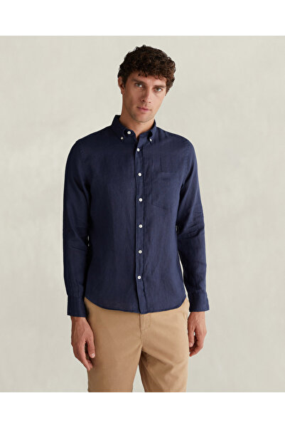 Gant Erkek Lacivert Regular Fit Gömlek