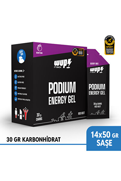 Water Up WUP Podium Enerji Jeli, 30 gr Karbonhidrat, Berry Mix Aromalı