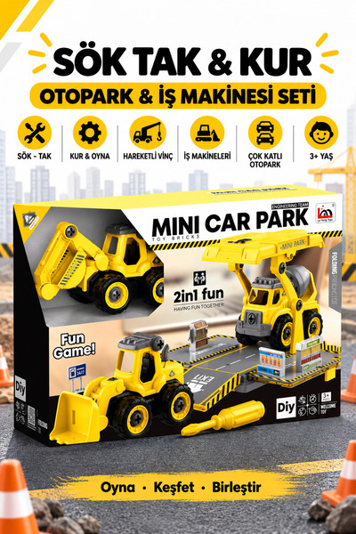 Metito Toys Otopark Seti — Kancalı Makine & Vinç