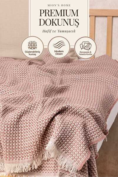 Arosa Pamuklu Hasır Pike (4 Mevsim) - Blush - Çift Kişilik