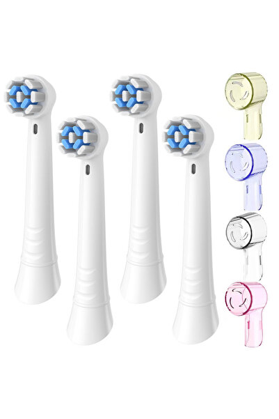 Choice4 4 Black with 4Covers Replacement Toothbrush Heads Compatible with Ora...
