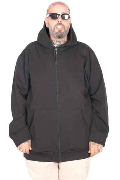 ModeXL Mode XL Erkek Hırka Kapson Fermuarlı Steel Interlock 21600 Siyah