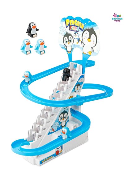Brother Toys Dön Dolaş Penguen Kaydıraklı Işıklı Sesli Dön Dolaş Merdivenli P...