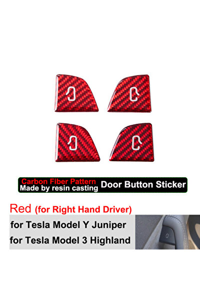 Choice1 Red for New M3 MY for Tesla Model Y Juniper 2026 Door Switch Button S...
