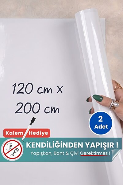 Pi Papers Akıllı Kağıt - 120x200 Cm Beyaz, 2 Adet Elektrostatik Özellikle Tutunan Inovatif Yazı Tahtası