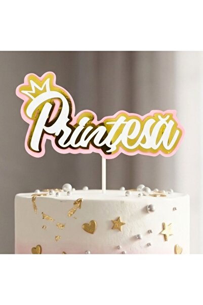 Gift Design Topper pentru tort, model cu inscripția Prințesă