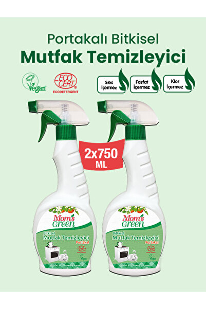 Mom's Green 2'li Set-Bitkisel Mutfak Temizleyici Yağ Sökücü Sprey (750 ml x 2...