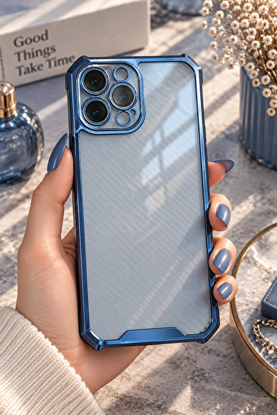 iPhone 13 Pro Max Uyumlu Buz Mavisi Premium Sert Kılıf – Sararmaz – Darbe Korumalı – Dayanıklı ve Şık Tasarım