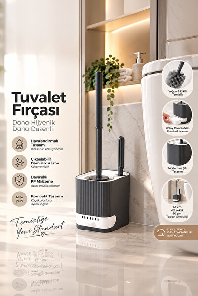 Porsima 2027 Su Akıtmayan Yapışkanlı Banyo Lavabo Wc Temizleme Fırçası- 2li T...