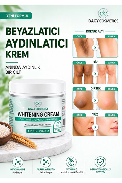 Dagy Cosmetics Cilt Beyazlatıcı, Aydınlatıcı Leke Karşıtı Bakım Kremi 100ml