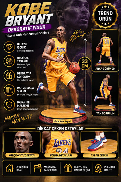 FG KONNİCHİWA Kobe Bryant Lakers Figür 33 CM FİGÜR