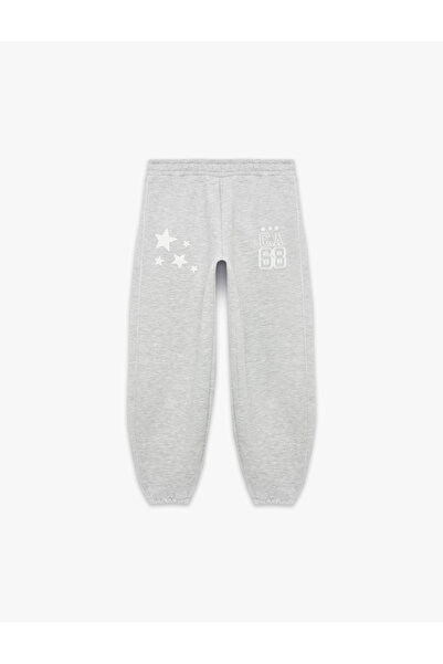 Koton Three-Threaded, Ribbed, Star Printed Sweatpants