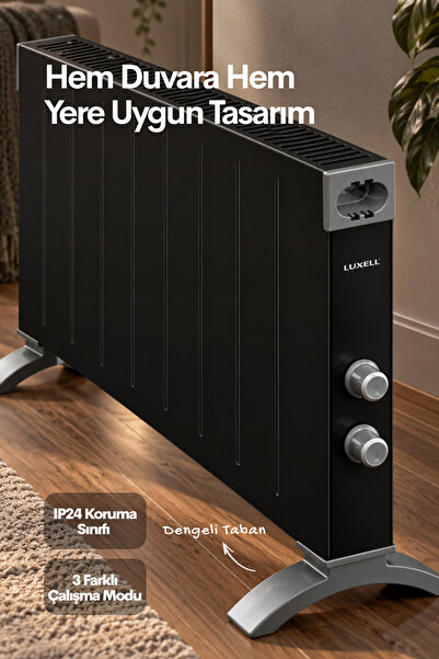 Luxell Konvektör siyah köşeli - HC-2947
