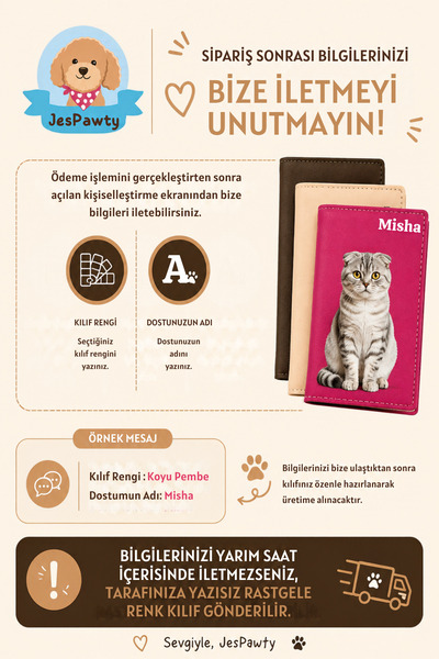 JesPawty British Shorthair Kedi Sağlık Karnesi Kılıfı Kişiye Özel İsim Baskılı