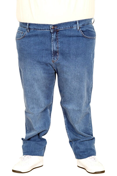 ModeXL Mode XL Büyük Beden Erkek Klasik Kot Pantolon MARK 21920d Mavi