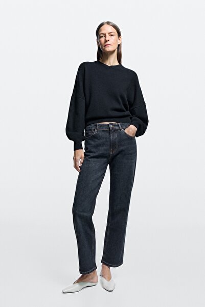Massimo Dutti Cropped yüksek bel straight fit jean