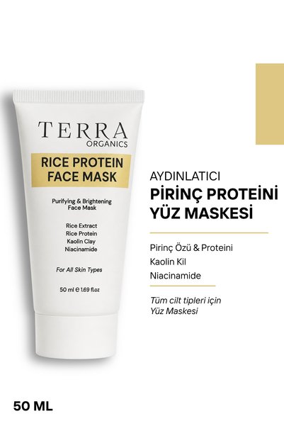 Terra Organics Pirinç Proteini & Kaolin İçeren Arındırıcı ve Aydınlık Görünüm...