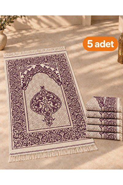 Keremzade 5'li Simli Seccade Hediyelik Bohçalık Çeyizlik - Mor