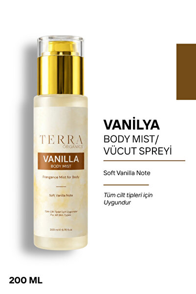 Terra Organics Vanilya Body Mist 200 ml – Soft Vanilla Note Parfümlü Vücut Sp...