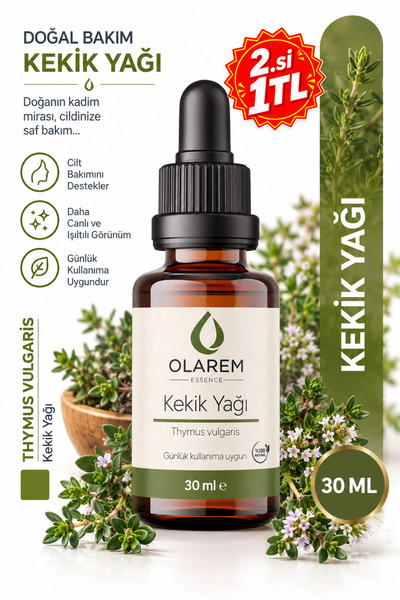 olarem essence Kekik Yağı (Thyme Oil) Uçucu Yağ 30 ml Cam Damlalıklı Şişe