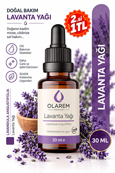 olarem essence Lavanta Yağı (Lavender Oil) Uçucu Yağ 30 ml Cam Damlalıklı Şişe