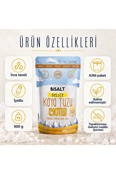 Bisalt Delice Kaya Tuzu İnce İyotlu 500g