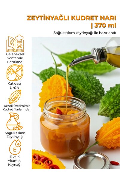 YUVADAN Kudret Narı - Zeytinyağlı Kudret Narı 370cc - El Yapımı Doğal Zeytiny...