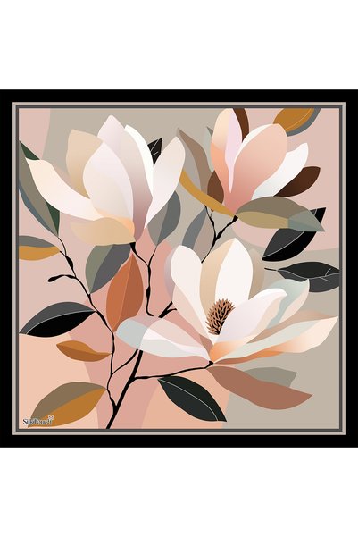 SilkTouch Brown Botanica Patterned Scarf Handkerchief